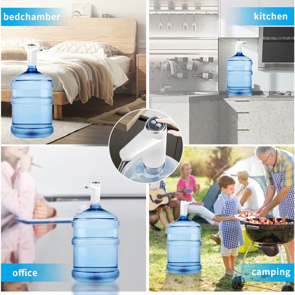 Water Jug Dispenser 2, 3, 4, or 5 gallon jug compatible, USB charge. White. - Picture 5 of 5